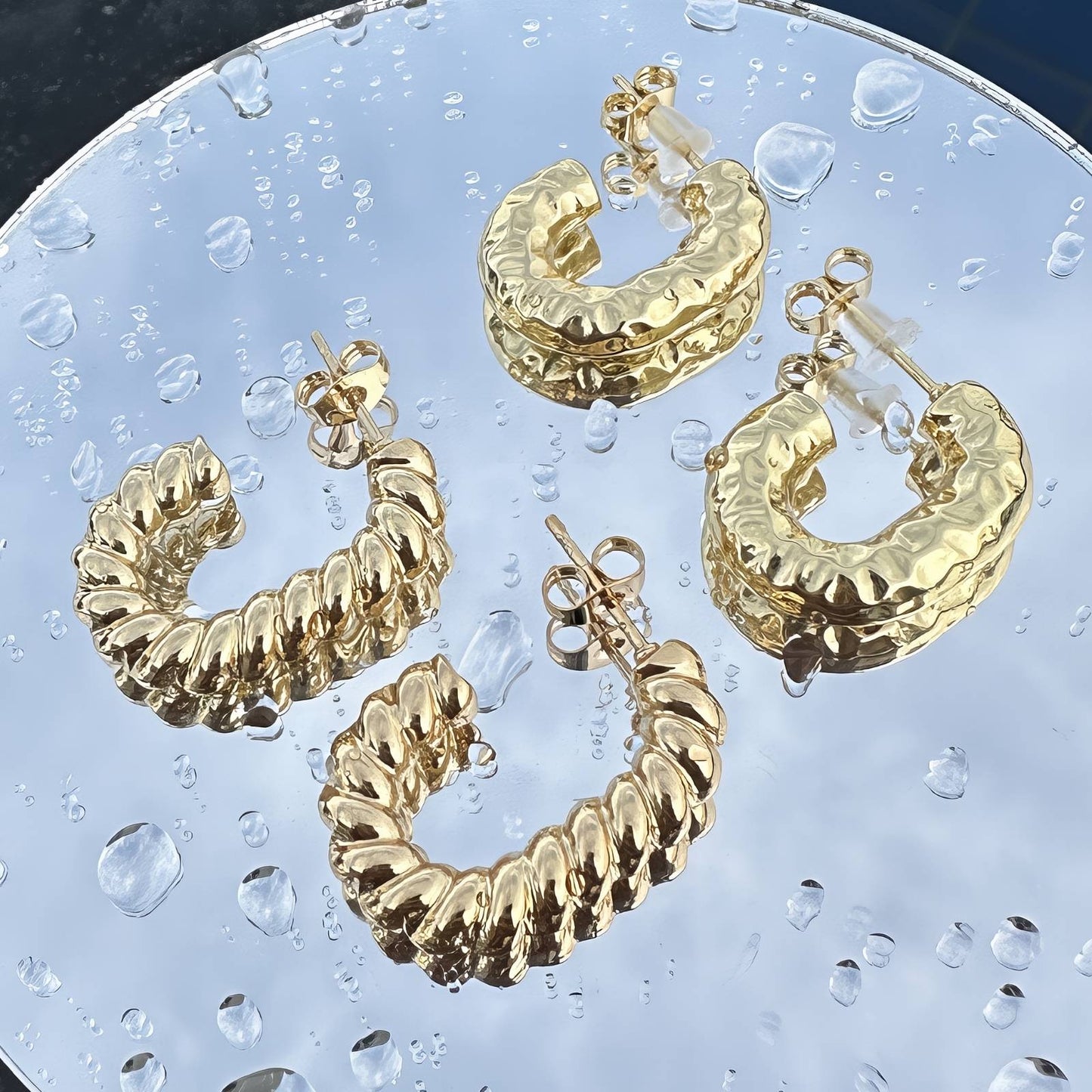 Honey Huggie Earrings – 18k Gold Plated