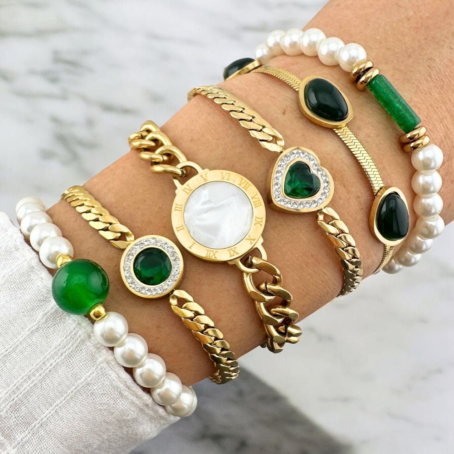Gold Emerald Essence Bracelet