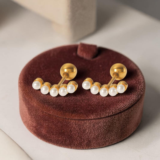Gold & Pearl Ocean Earrings