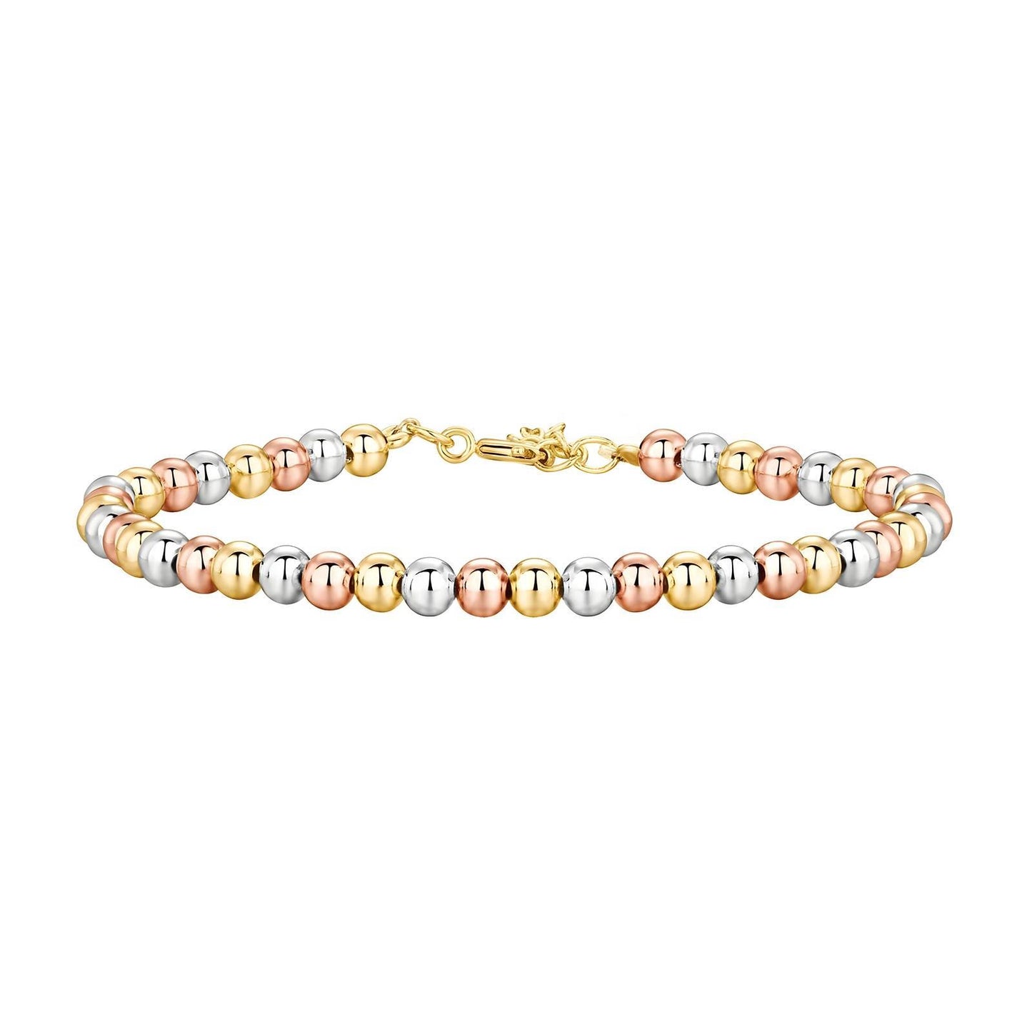 Trio of gold, silver and rose, Belle Bead Bracelet