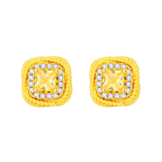 Gold Sunny Square Earrings