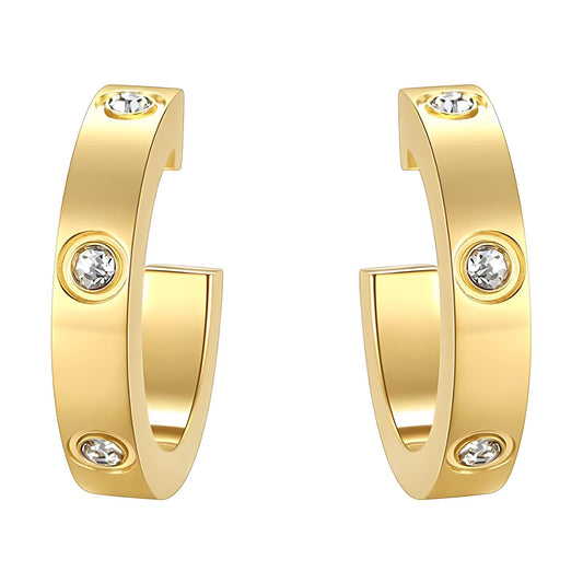 Gold Rae Huggie Earrings