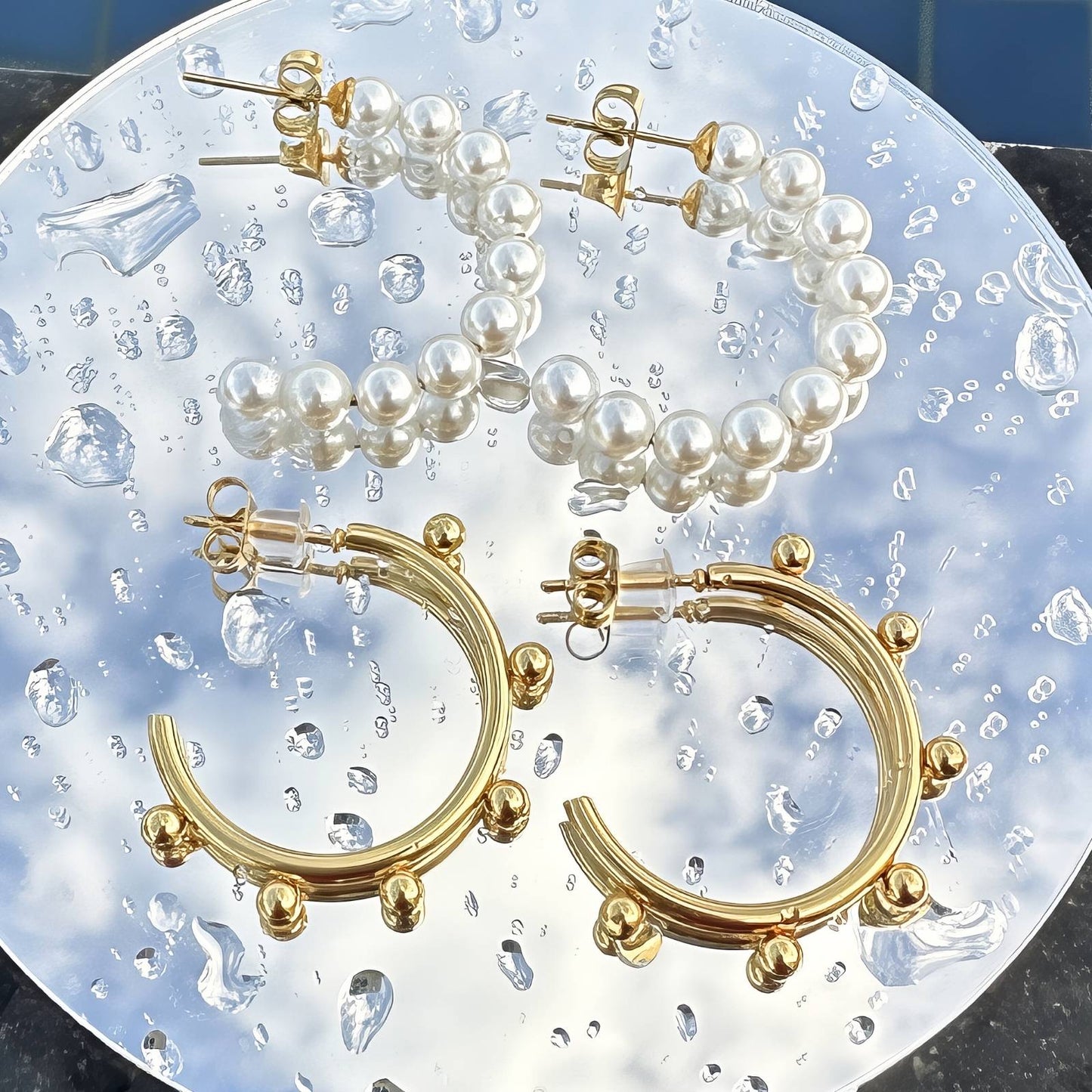 Ocean Pearl Hoop