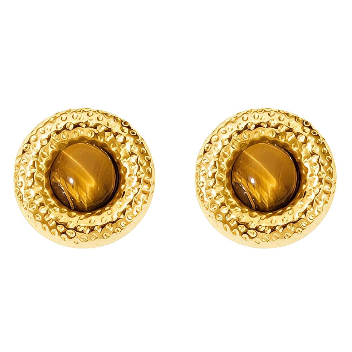 Gold Dimple Stud Earrings