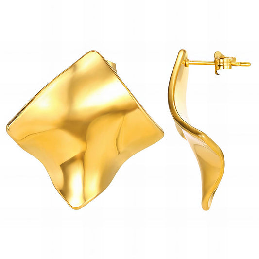 Gold Sunshine Square Earrings