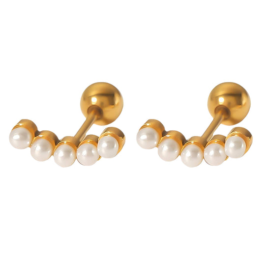 Gold & Pearl Ocean Earrings