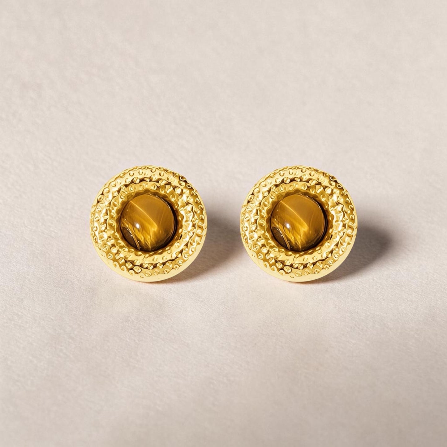 Gold Dimple Stud Earrings