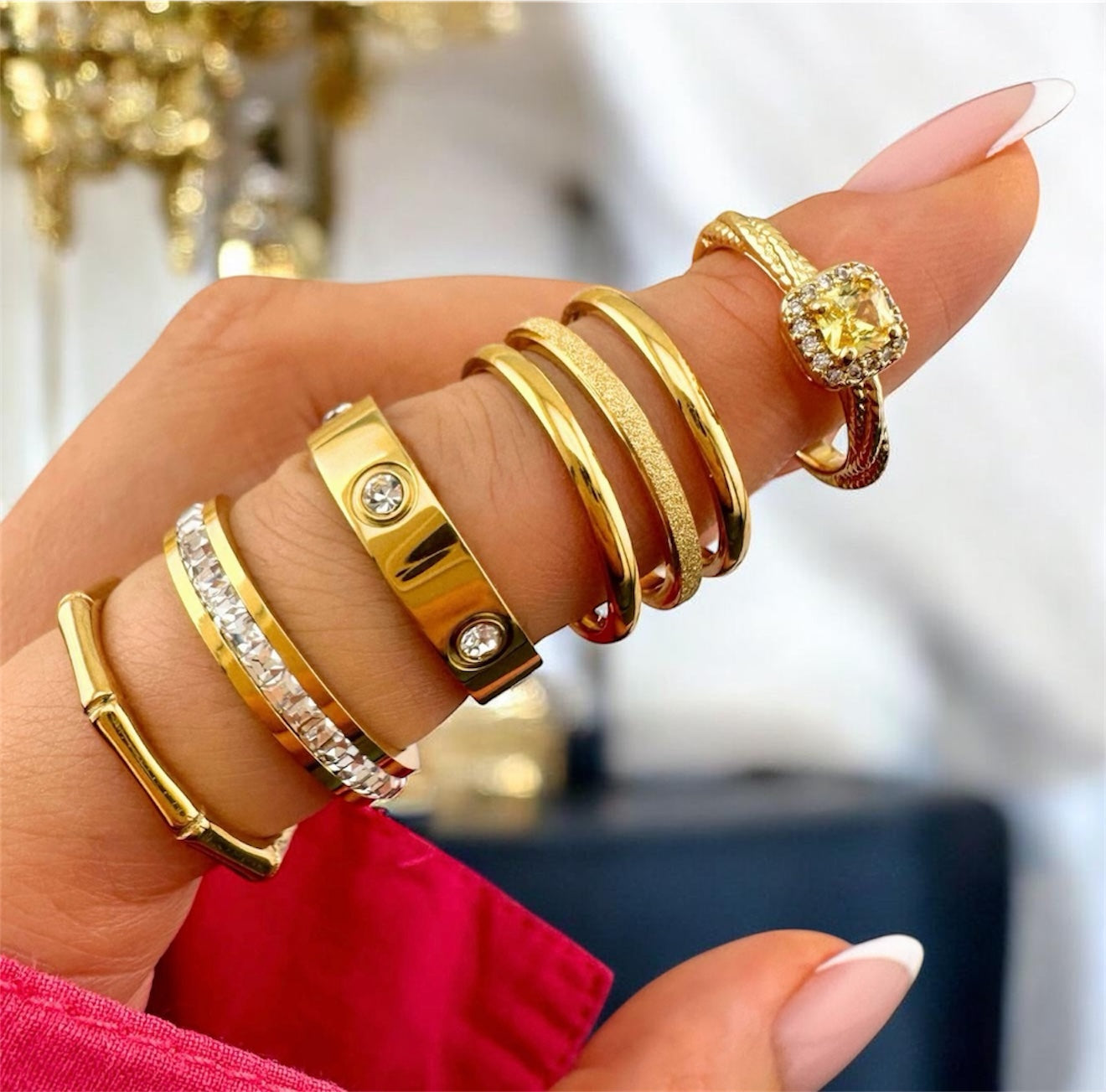 18k Gold Plated Crystal Ring