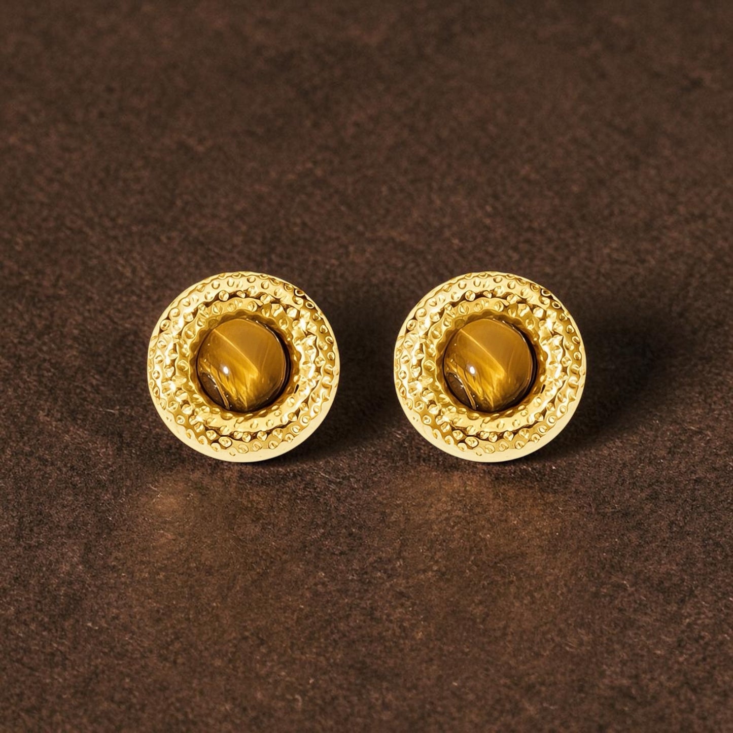 Gold Dimple Stud Earrings